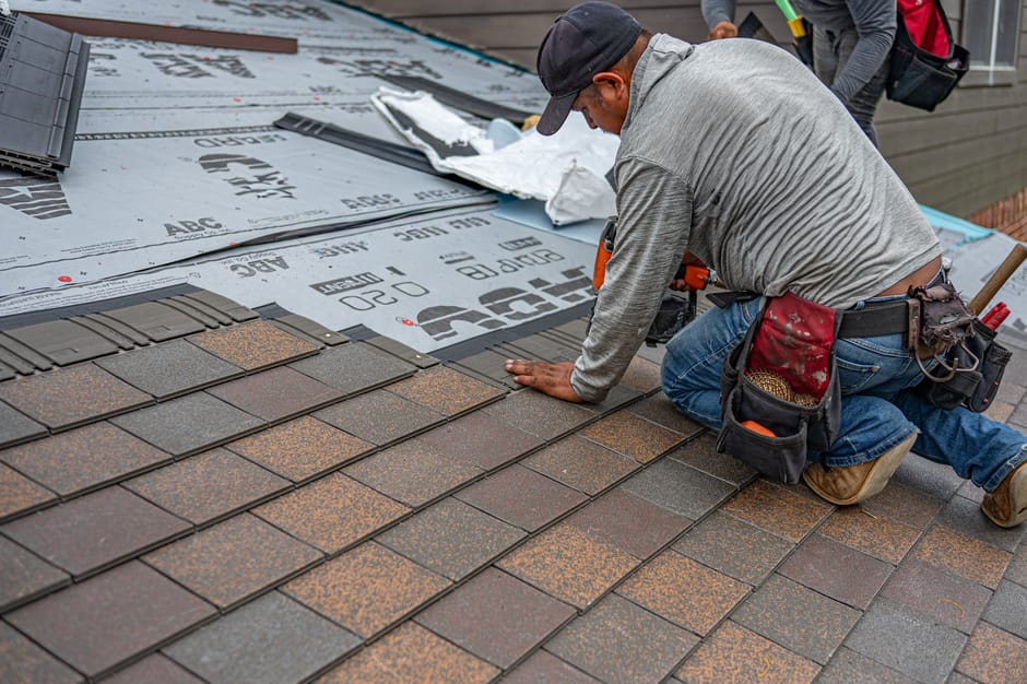 Roof work in Lehi, Utah