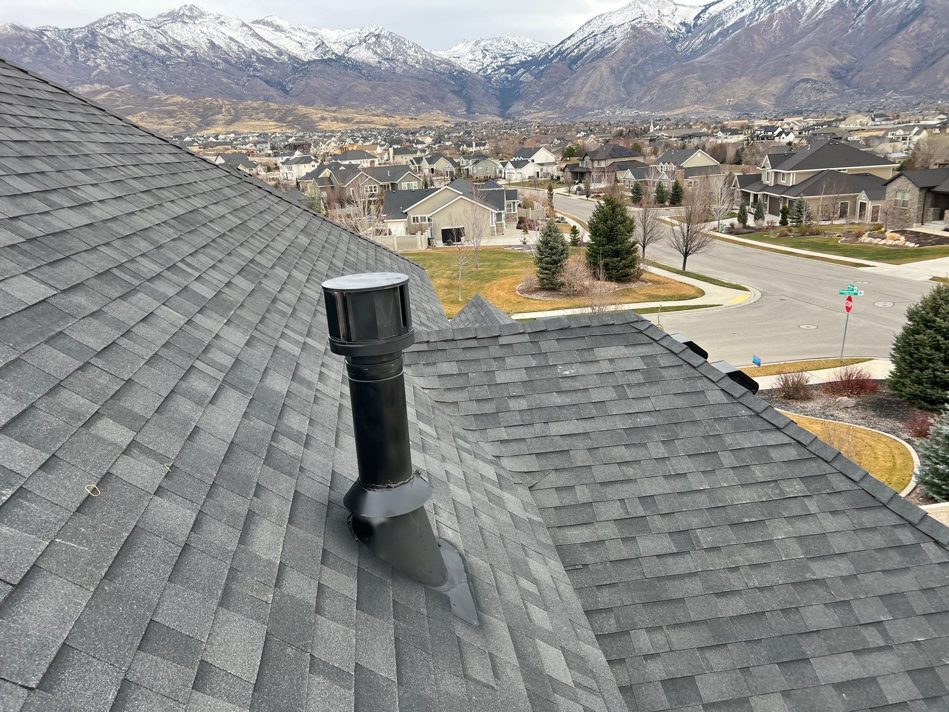 Rooval roof overlooking the Wasatch Front after a completed job